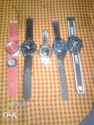 Five Round Watches With Strap