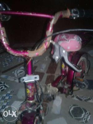 Girl's Pink Folding Bicycle