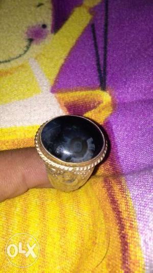Gold With Black Gemstone Ring