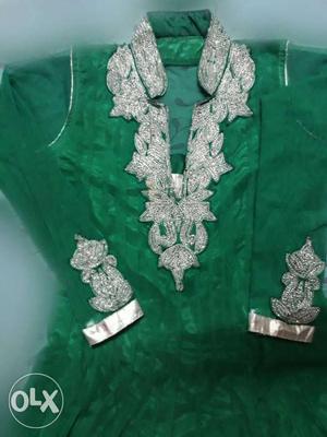 Green And silver stone long sleeve suit
