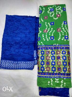 Green, Blue, And Grey Sequined Textiles