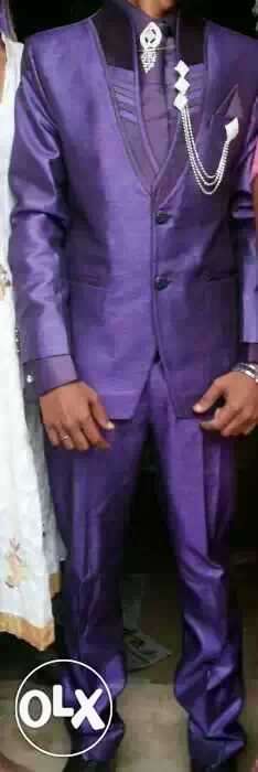 Men's Purple Suit Jacket And Dress Pants