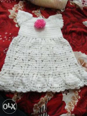 One and half year's baby crochted frock