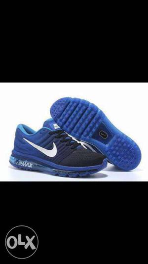 Pair Blue-and-black Nike AirMax