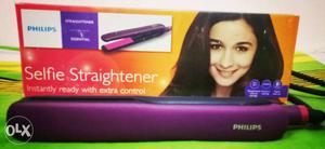 Purple Philips Selfie Straightener With Box