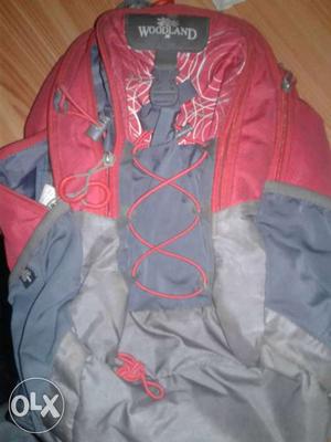 Red,grey,and Blue Woodland Backpack