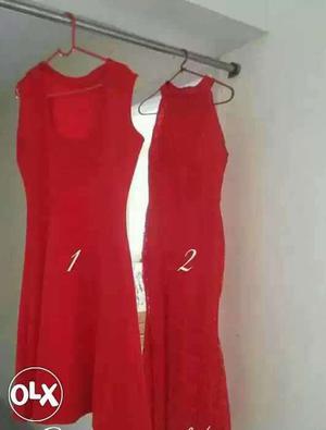 Red partywear one piece/gown used only once.