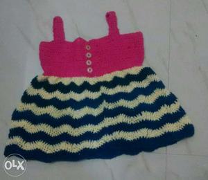 Toddler's Stripe Crochet Tank Mini Dress