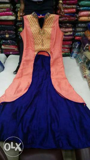 Women's Pink Yellow And Blue Kameez