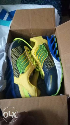 Yellow-and-black Adidas Athletic Shoes In Box