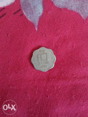 10 Scallop Edge Copper Coin