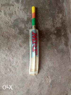 Beige,green And Orange MRF Cricket Bat