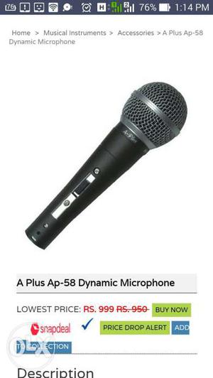 Black And Gray Dynamic Microphone