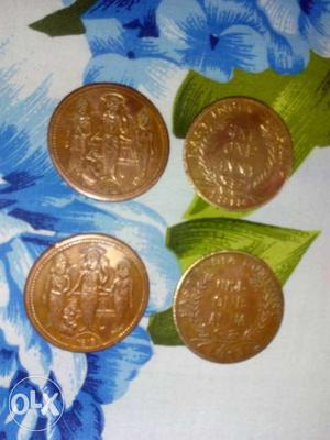 Four Bronze Round Coins