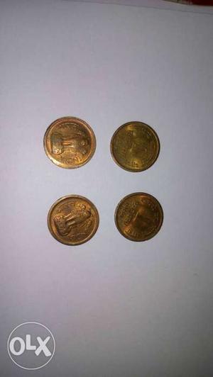 Four Gold colour Indian copper coins discount possible