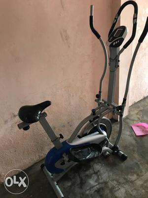 Grey And Blue 2 In 1 Cardio Trainer Machine