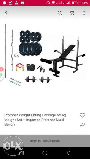 HOME GYM- Multipurpose bench+55 kg rubber(negotiable)