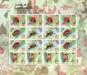 Ladybird Beetle Mint Sheetlet