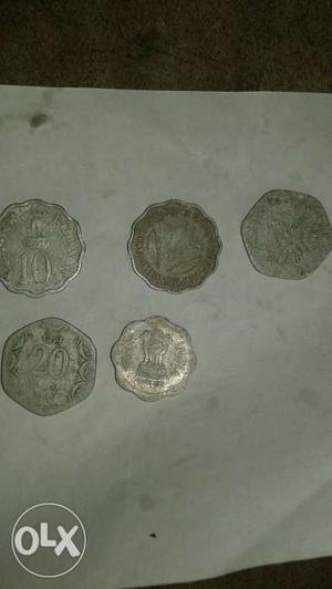 Old coins 10 and 20 paisa