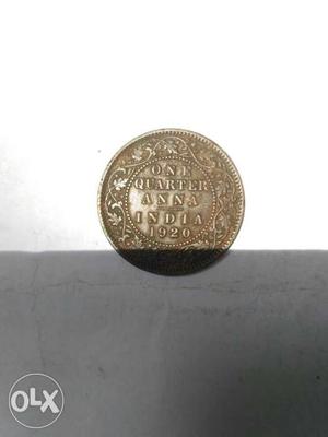 One Quarter Anna Indian Paise Coin