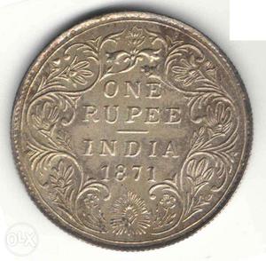 One Rupee India Silver Coin