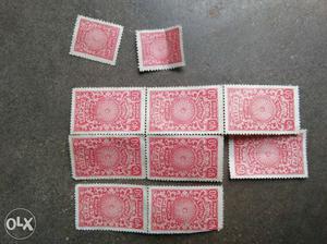 Red And White Postage Stamps