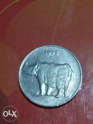Round Silver Indian Paise  Coin