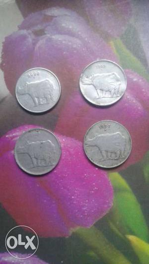 Set of 4 25paisa coin