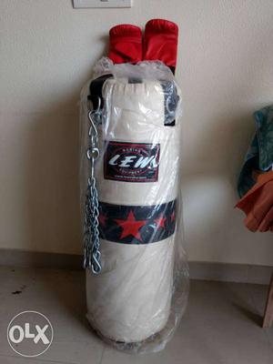 White And Red LEW Heavy Bag In Pack