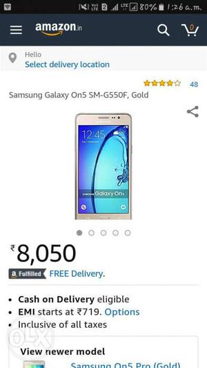 6 mnth used samsung galaxy on 5, god condition,