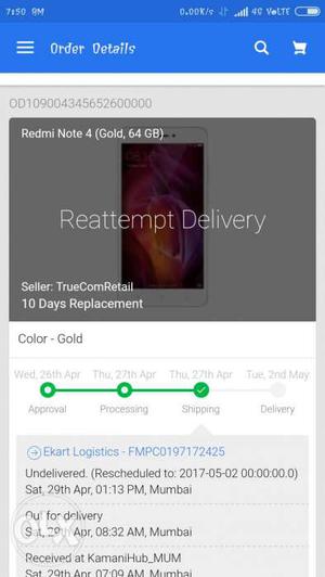 Redmi note4 with 4 GB ram hai 64gb internal and