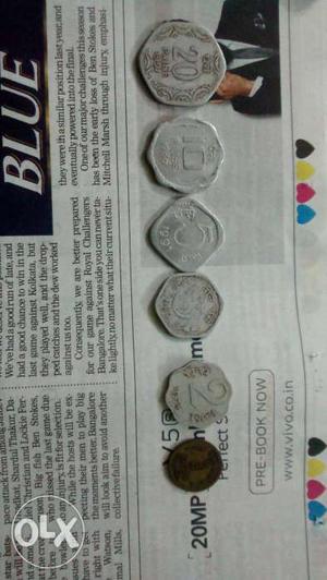 6 Indian old coins