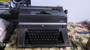 Black Portable Typewriter