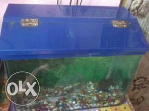 Fish tank with blue acrylic cover for sale