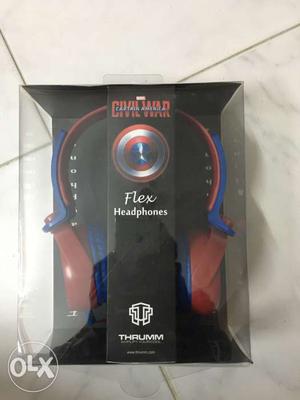 Red And Blue Marvel Civil Way Flex Headphones