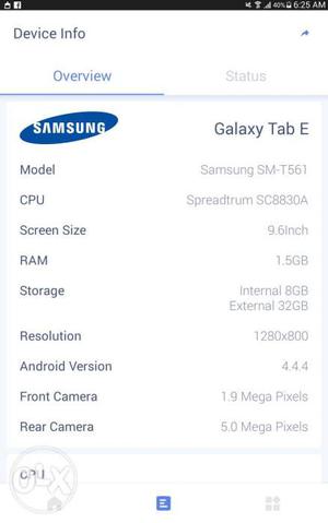 Samsung galaxy tab e of  thousand only in