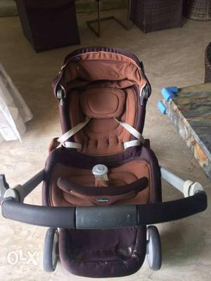 Baby's Black And Brown Chicco Stroller