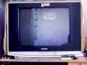 Black And Gray Samsung CRT Television