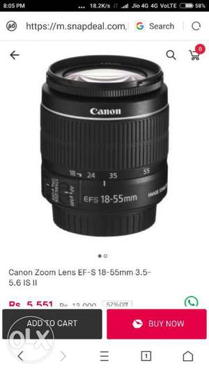 Black Canon Zoom Lens EF mm