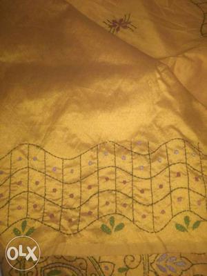 Brown And Green Textile
