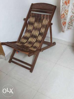 Brown Wooden Folding Lounge Chair