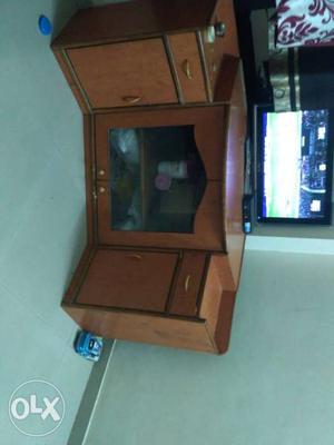 Brown wooden tv cabinet storage unit quality wood