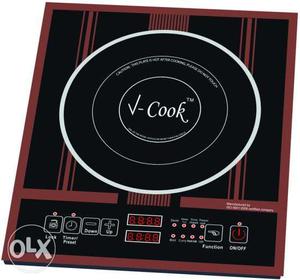 Red And Black V-Cook Single Induction Range Oven