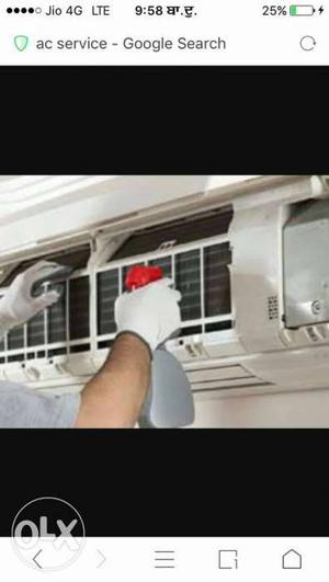 Windo ac split ac service and feeting and all repar' wasing