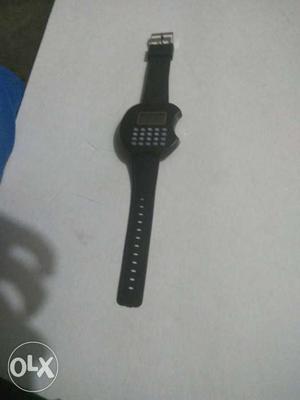 Black Smart Watch With Black Straps