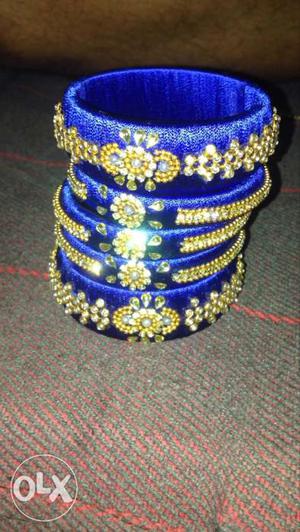 Blue And Gold Trend Bangles
