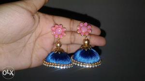 Blue And Pink Earrings
