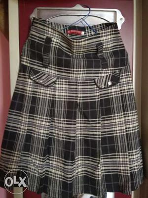 Branded Checked black and white skirt small size