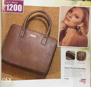Brown Leather Elegant Summer Handbag
