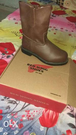 Brown Leather Red Wing Shoes Boots On Box